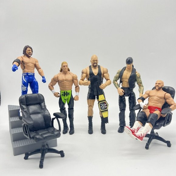 Mattel WWE Jakks Pacific Wrestling Action Figure Lot 8 AJ Styles Triple H & More - Picture 1 of 5